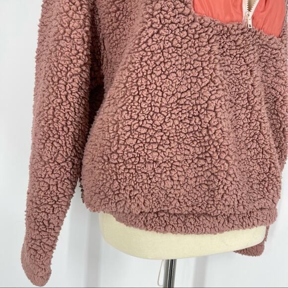 Wild Fable Sherpa Pullover 1/2 Zip Sweater Medium - Picture 3 of 8